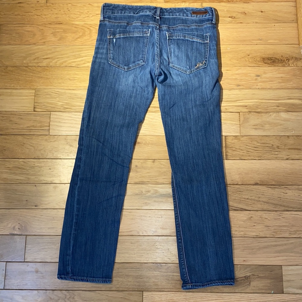 Express Skinny Stella Low Rise distressed jeans in medium wash size 6S - Picture 6 of 15